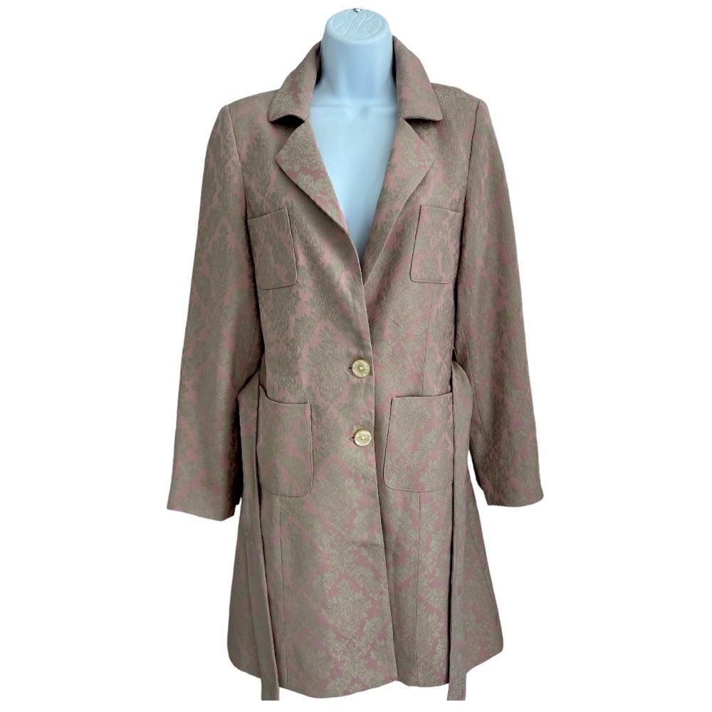 NORDSTROM VIEW SUITS Pink & Blush Brocade Floral Tapestry Coat Size 4